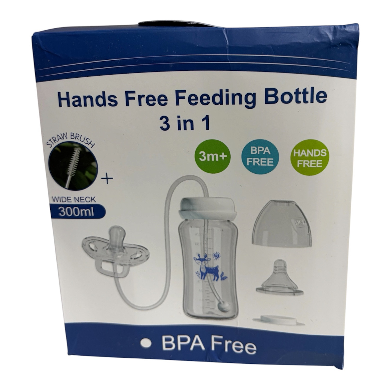 Uşaq qidalanması üçün butulka Hands Free 3-in-1, 3+ ay, 300 ml