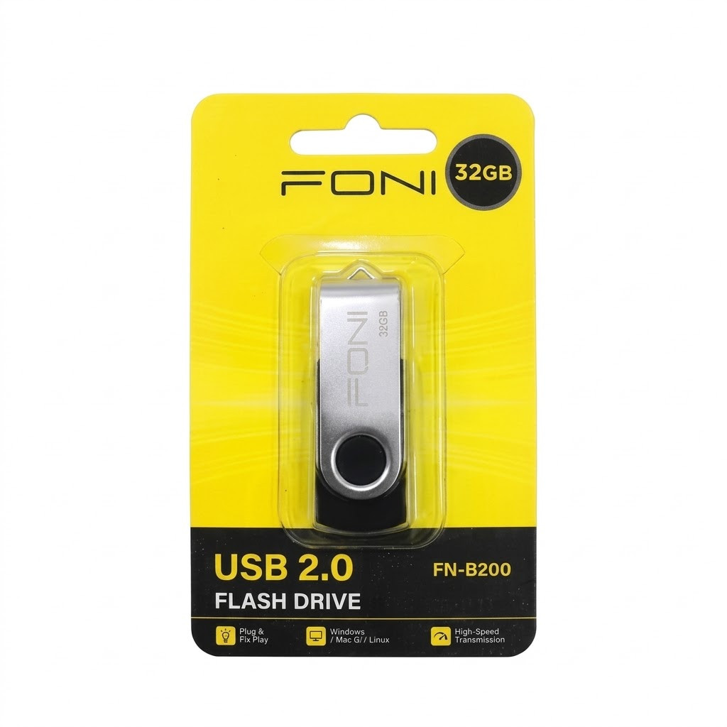 USB fleş yaddaş Foni FN-B200 32 GB USB 2.0 100 Mb/s gümüşü