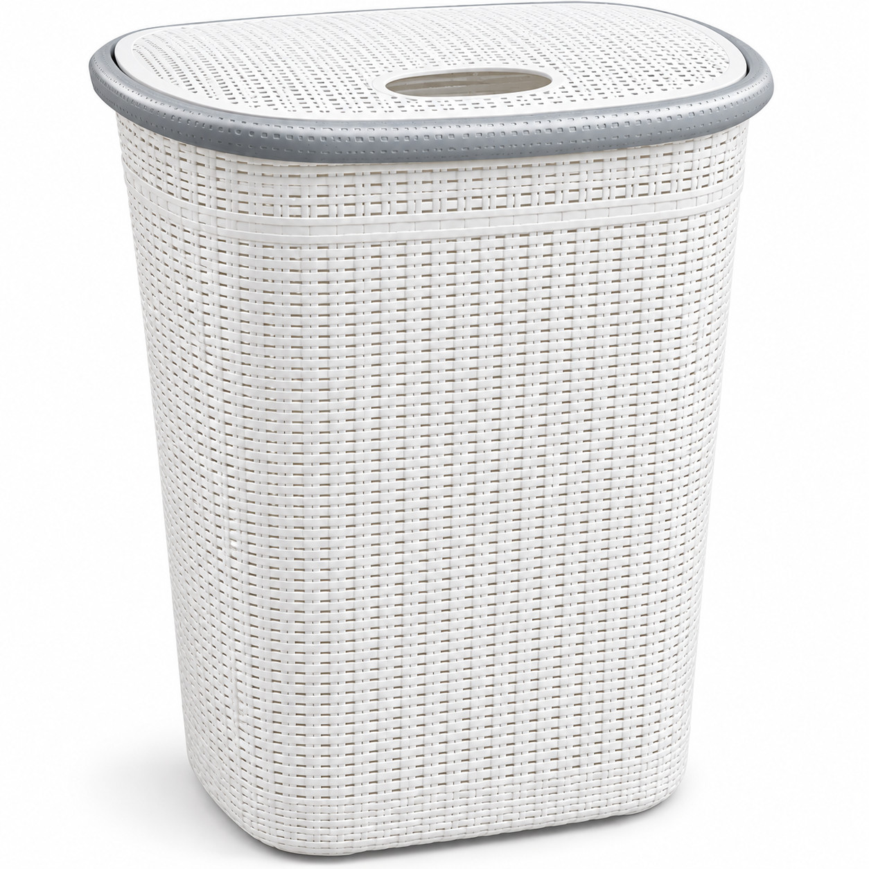 Çamaşır üçün səbət, 50 l, plastik, ağ