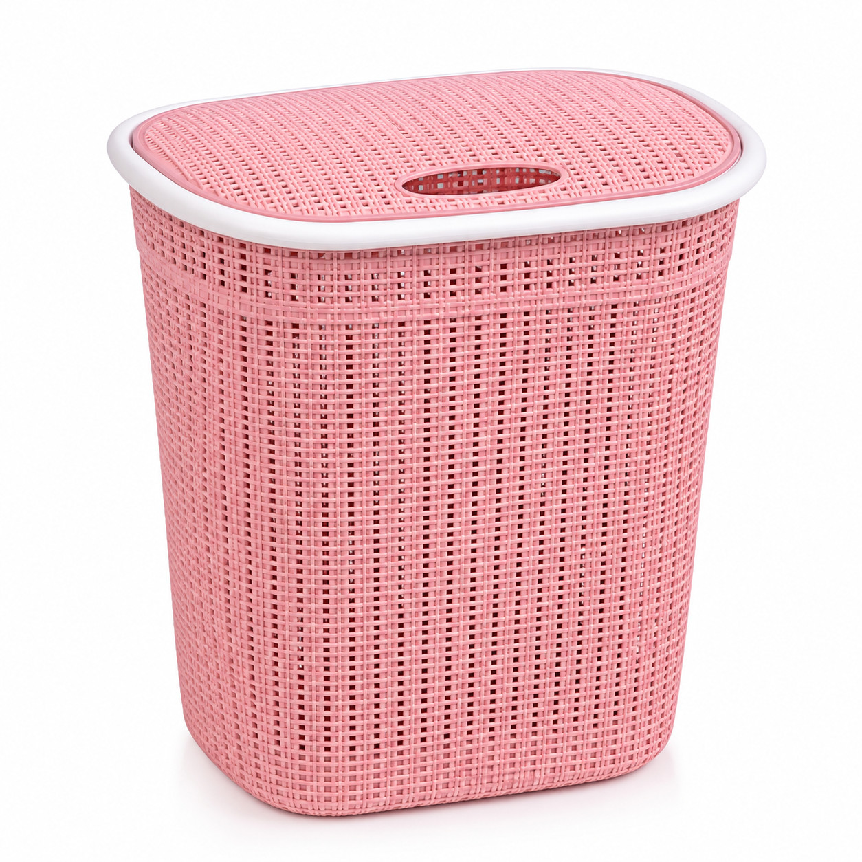 Çamaşır səbəti, 60 l, plastik, çəhrayı