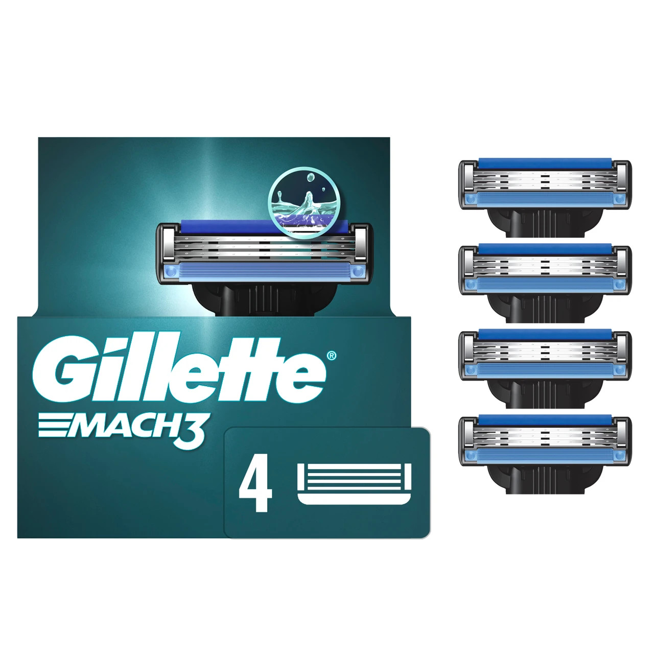 Dəyişdirilə bilən ülgüc Gillette Mach3, 4 əd