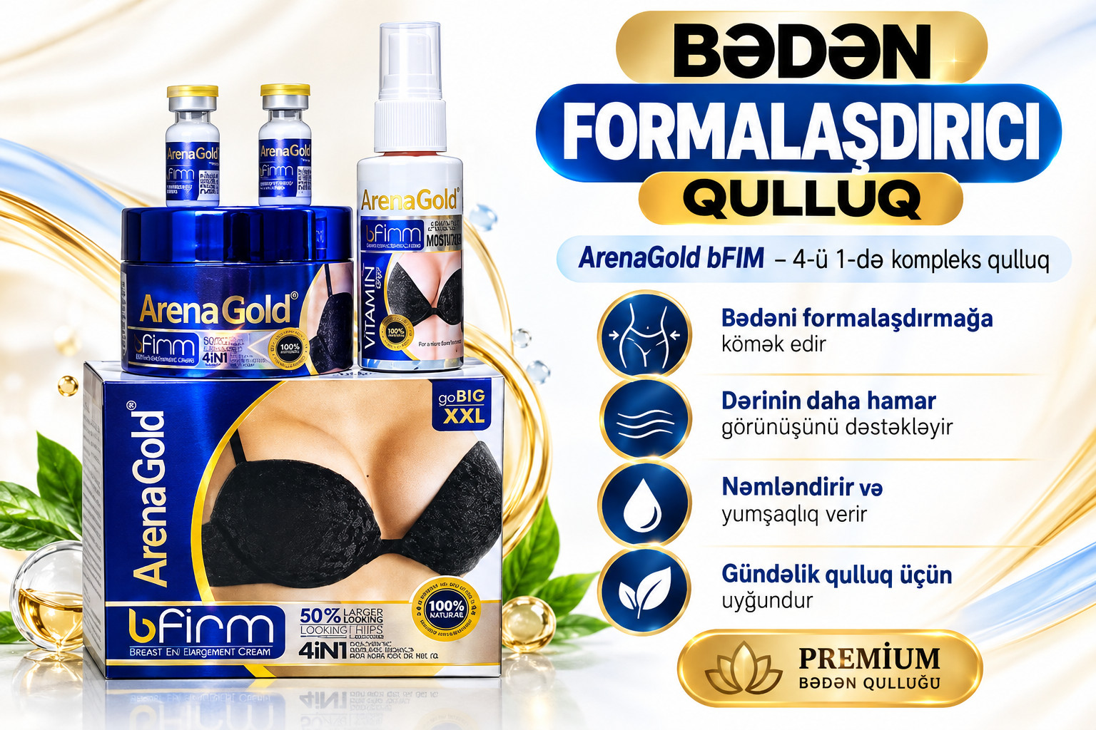 Sinə böyüdən və formalaşdırıcı dəst Arena Gold 150 ml
