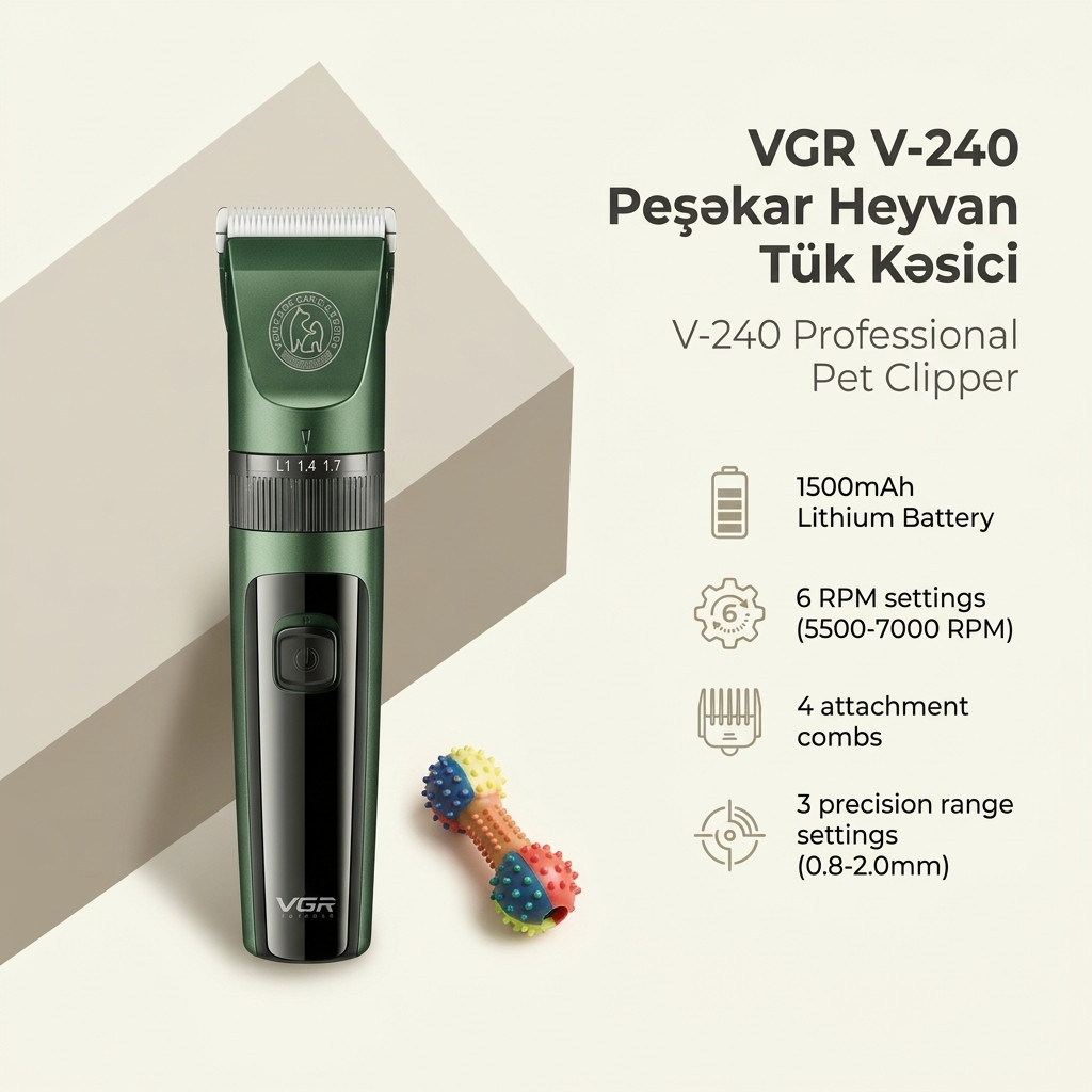Heyvanlar üçün tükqırxan VGR V-240RAX016, peşəkar