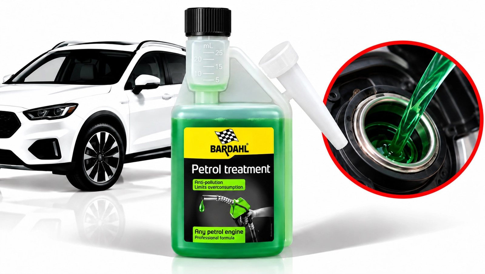 Yanacaq qatqısı Bardahl, Petrol Treatment, Enjeksiyon sistemlərinin təmizlənməsi, Benzin mühərriki, 500 ml