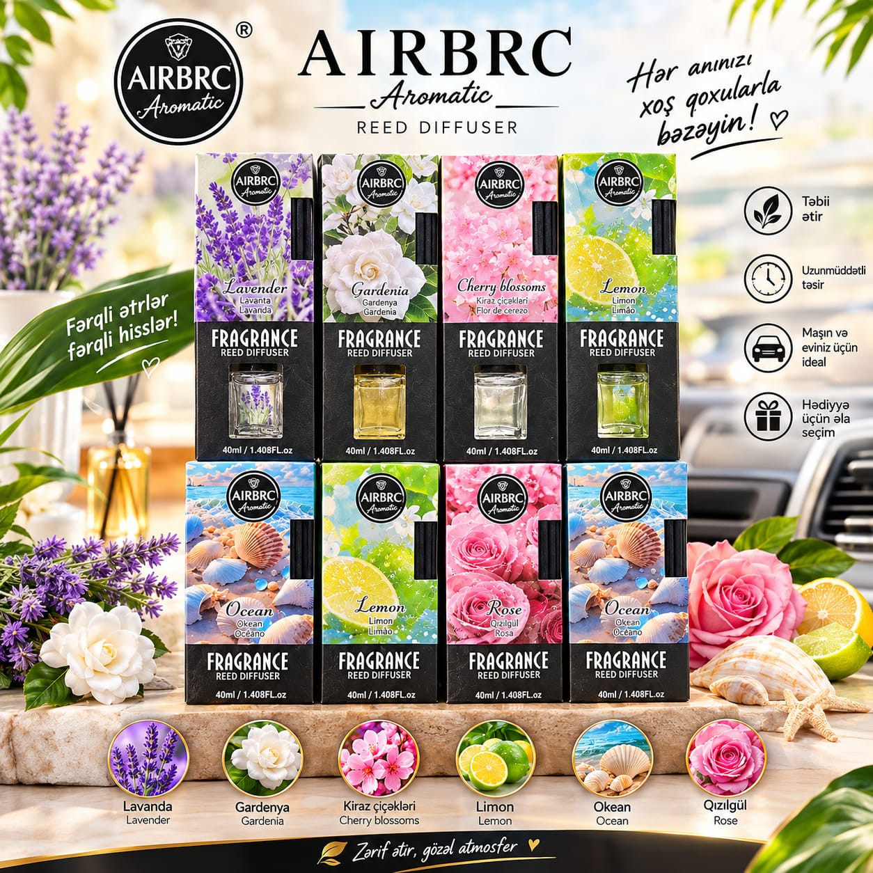Aromatik diffuzor Airbrc Aromatic Fragrance Reed Diffuser, 20 ədəd