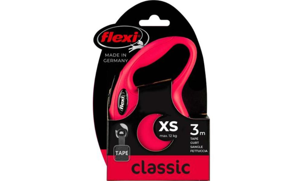 Ruletka Flexi, plastik, qırmızı, 3 m