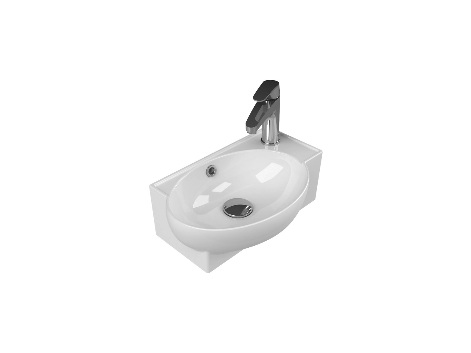 Üstdən qoyulan çanaq Cerastyle Mini 28×45 sm daşma deşikli 15 sm ağ 1 əd