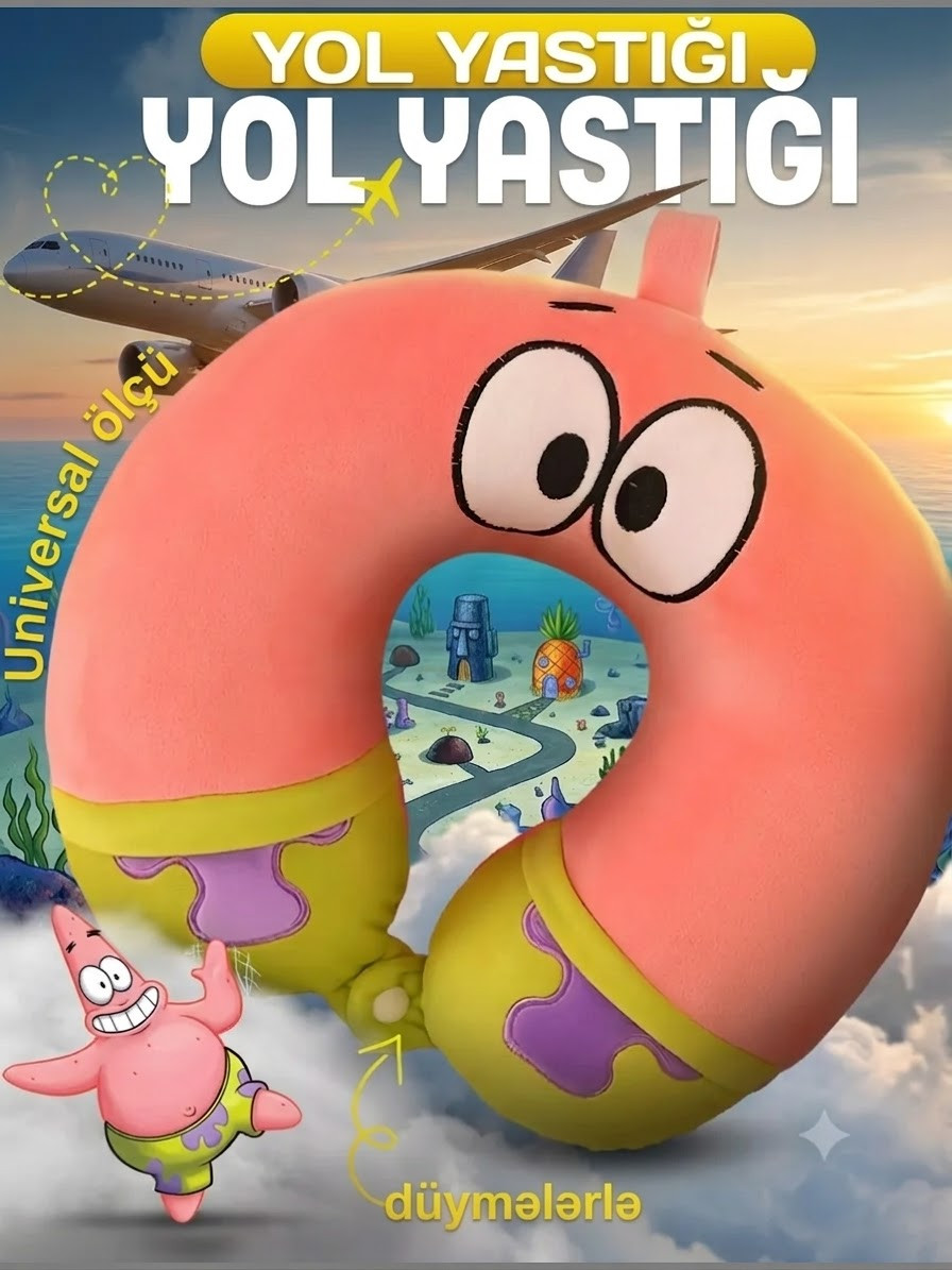 Boyun yastığı, velür, rəngbərəng