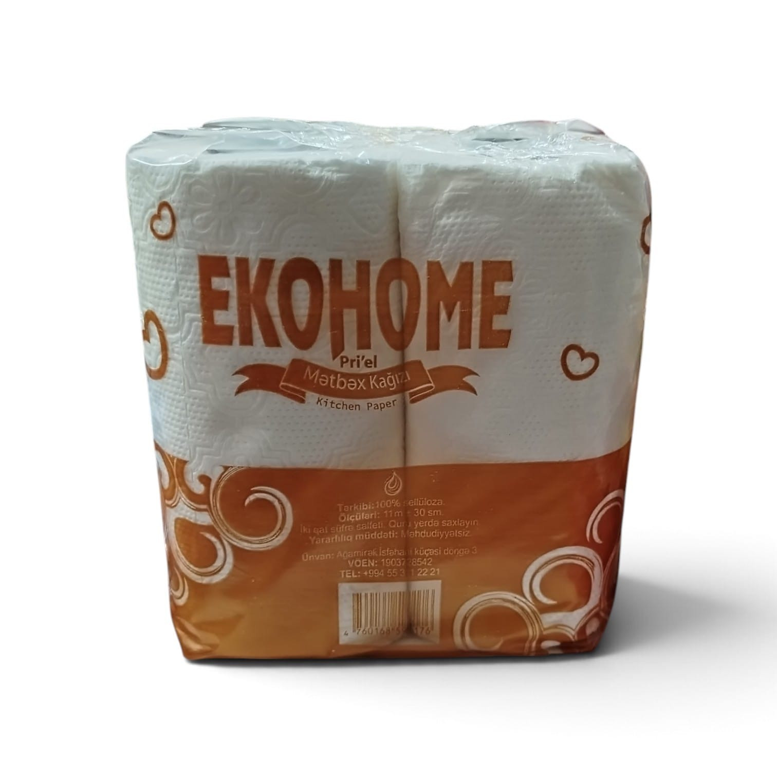 Mətbəx üçün kağız dəsmal EkoHome, 2 rulon