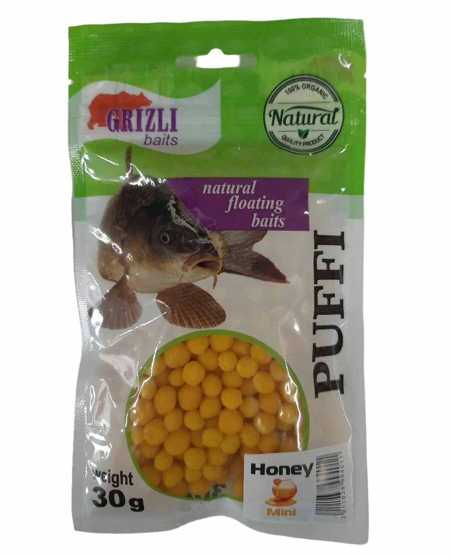 Yem Grizzly Puffi Honey, 30 q