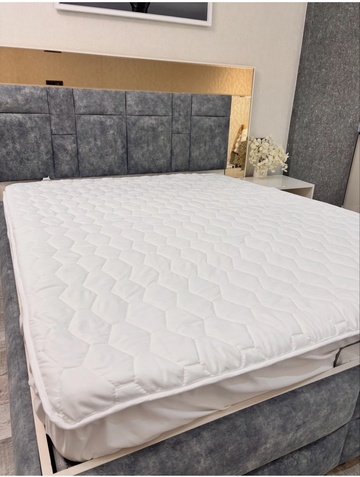 Qoruyucu döşək üzü Soft Home, ağ, pambıq/poliester, 180x200 sm