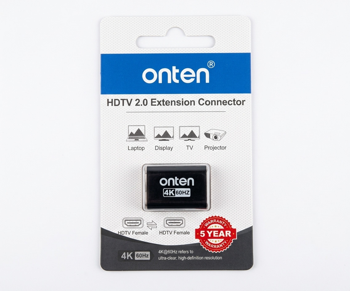 Audio/video kabeli Onten HDTV 2.0 Extension Connector HDMI 0.2 m qara