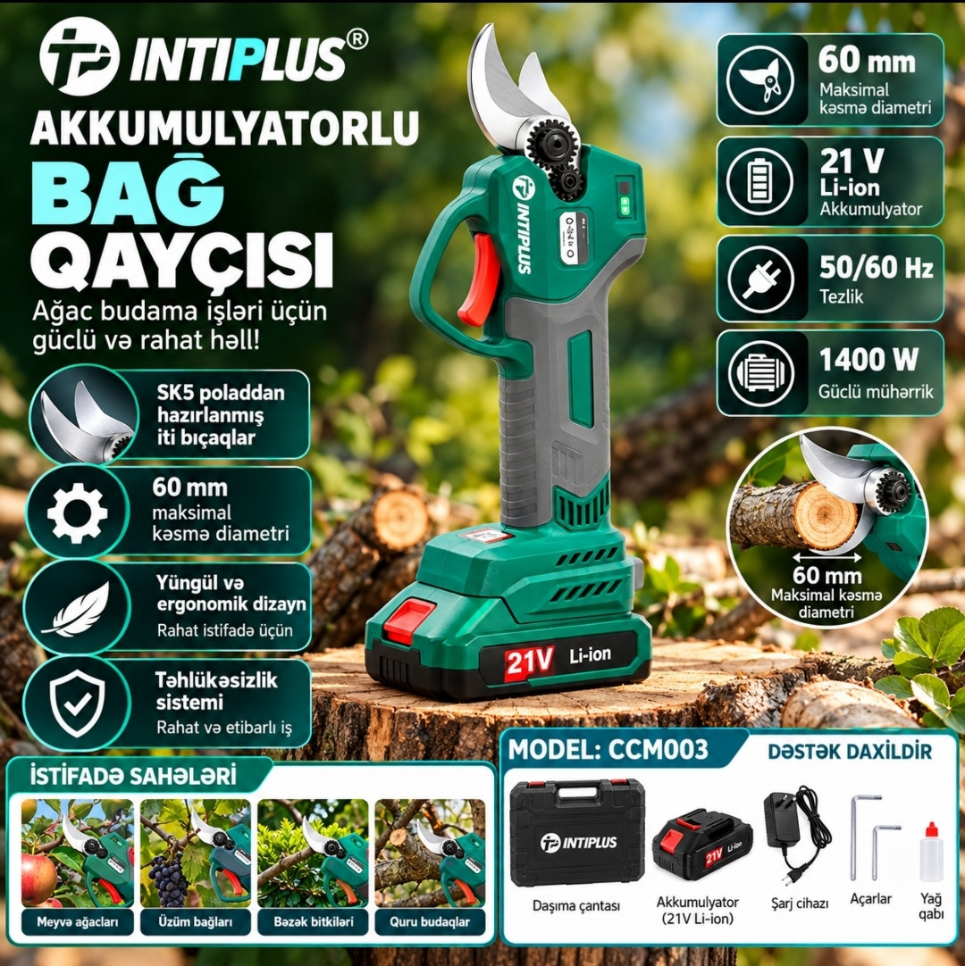 Bağban qayçısı Intiplus CCM003 budaq/bitki üçün karbon polad 30 sm