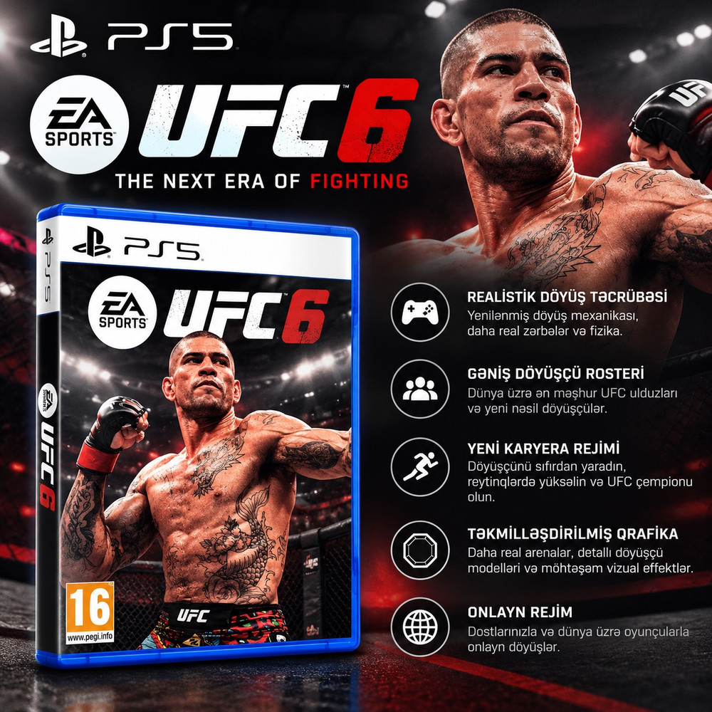 Oyun diski EA Sports UFC 6, Sony Playstation 5, İdman, İngilis