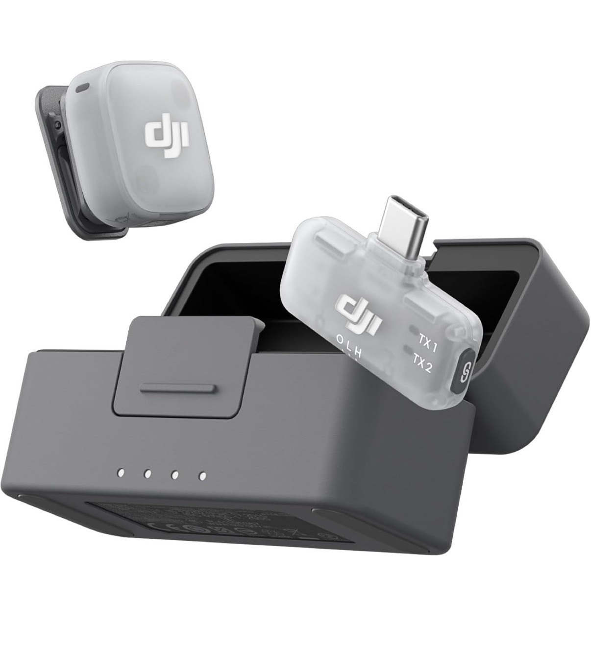 Yaxa mikrofonu DJI Mic Mini 2 simsiz Bluetooth çoxistiqamətli ağ-qara