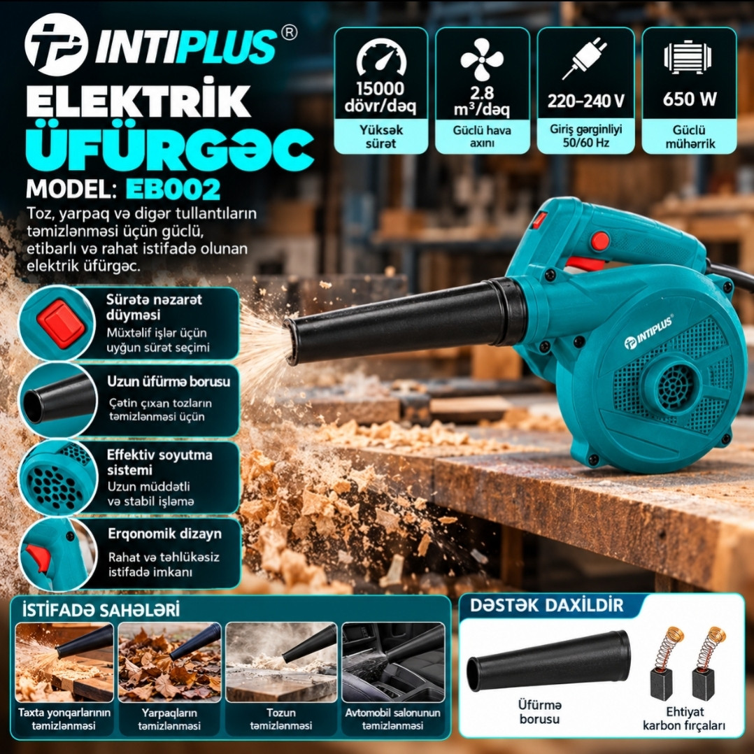 Hava üfürücü Intiplus EB002 elektrik 0.65 kW