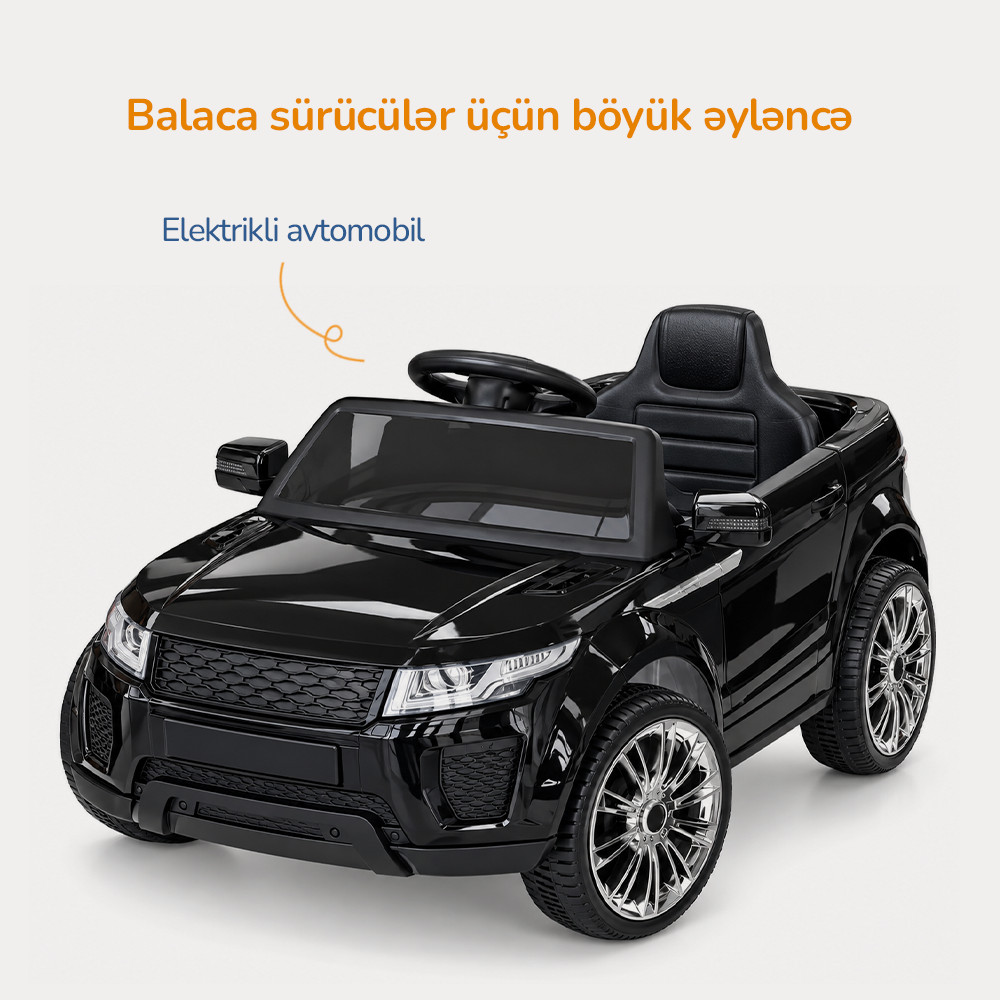 Uşaq elektrik avtomobili 93366072, 6 yaşa qədər, qara