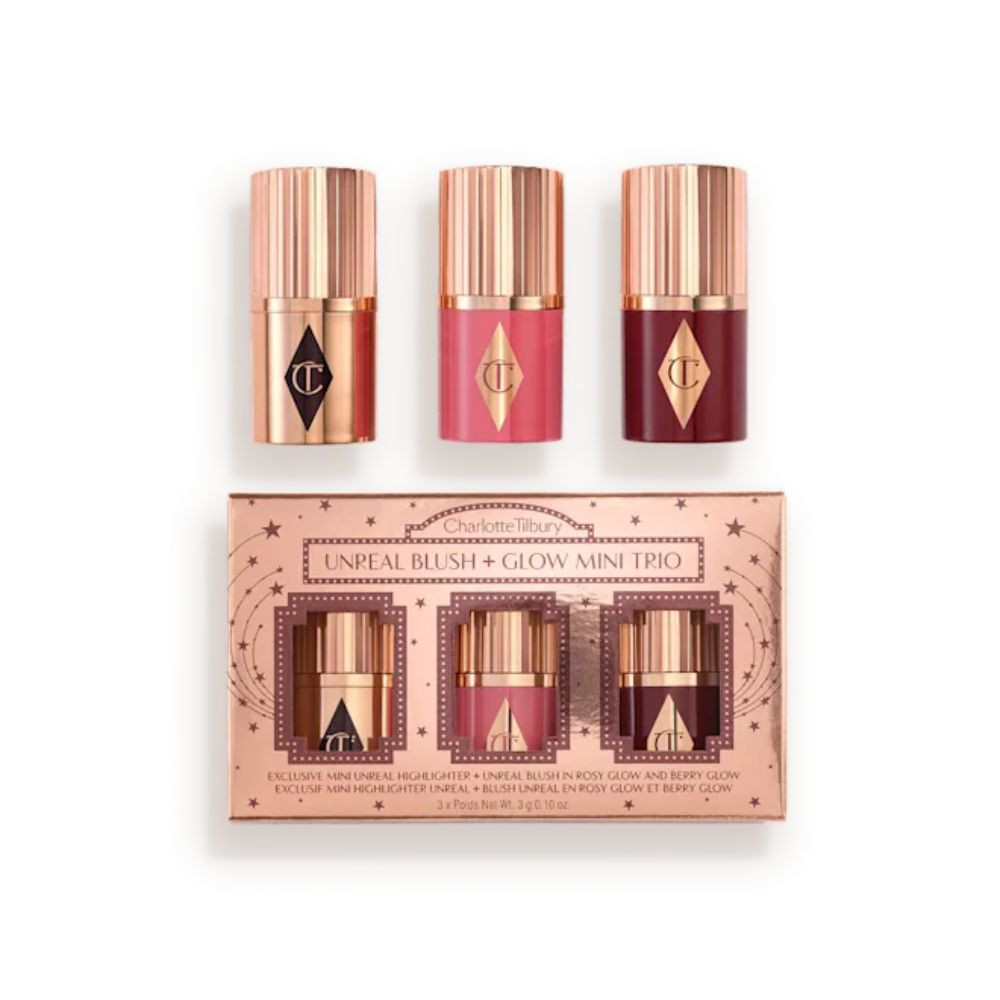 Dekorativ kosmetika dəsti Charlotte Tilbury Unreal Blush + Glow Mini Trio