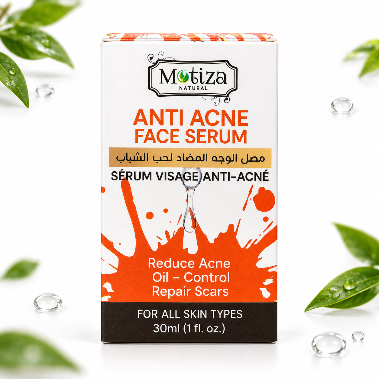Natural Üz SerumuMotiza Natural Sızanaq Əleyhinə, 30 ml, yağ nəzarəti və sızanaq izlərinə qarşı qulluq