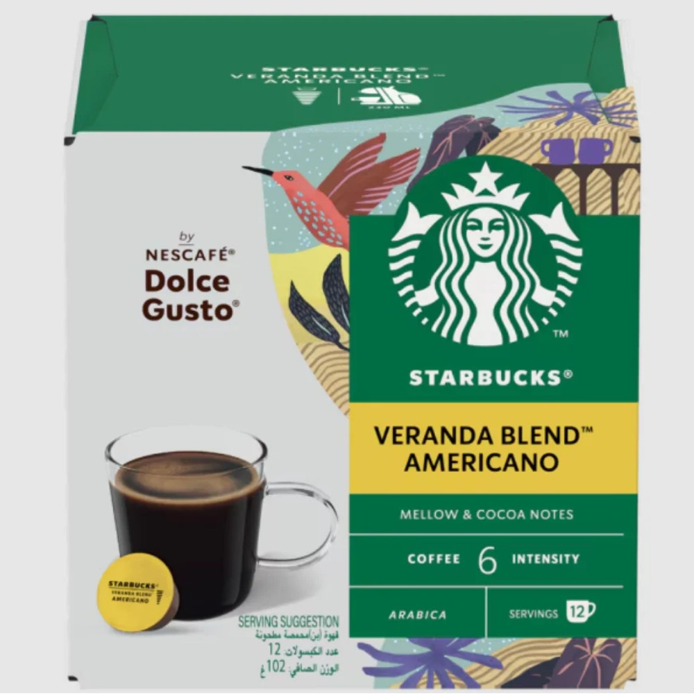 Kapsul qəhvə Starbucks Veranda Blend Nescafé Dolce Gusto üçün 12 porsiya yüngül
