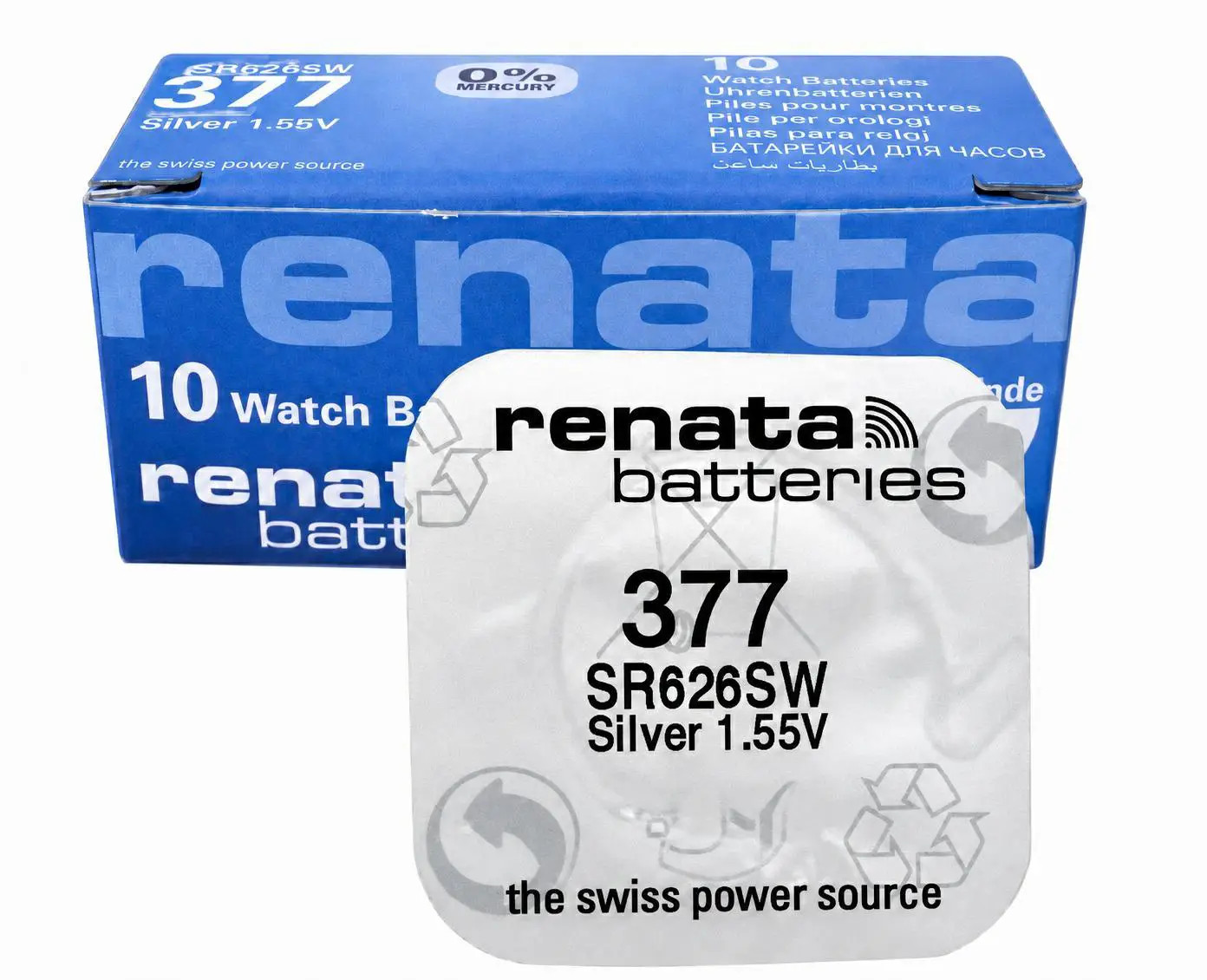 Saat batareyası Renata 377 (SR626SW), 1,55 V, 1 ədəd