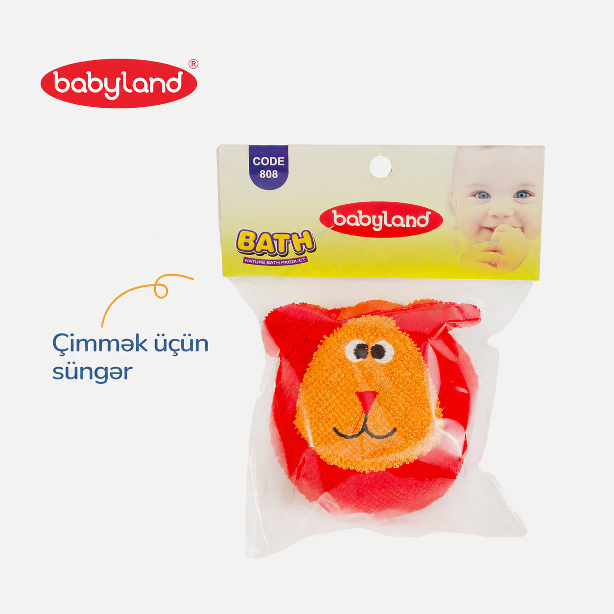 Uşaq üçün çimmə süngəri Baby Land, AB2, poliester, qırmızı
