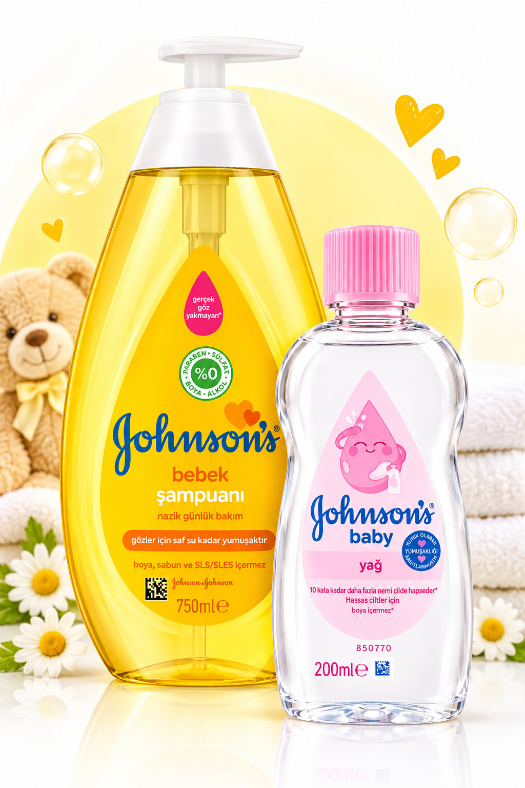 Uşaqlar üçün dəst Johnson's Baby (Şampun 750 ml + Yağ 200 ml)