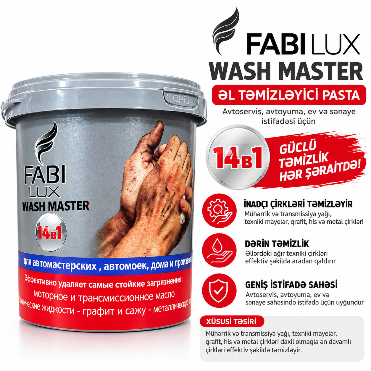 Təmizləyici Pasta Fabi Lux Wash Master 1 l