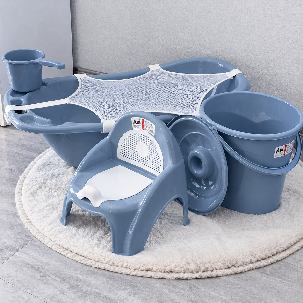 Çimdirmə dəsti Bambino 17 plastik boz 5 parça