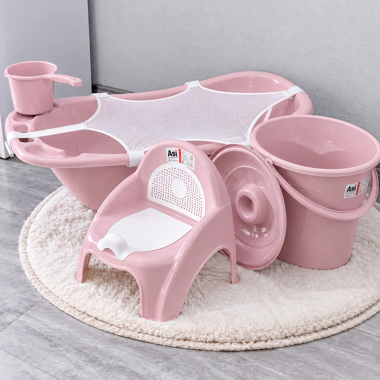 Çimdirmə dəsti Bambino 17 plastik çəhrayı 5 parça