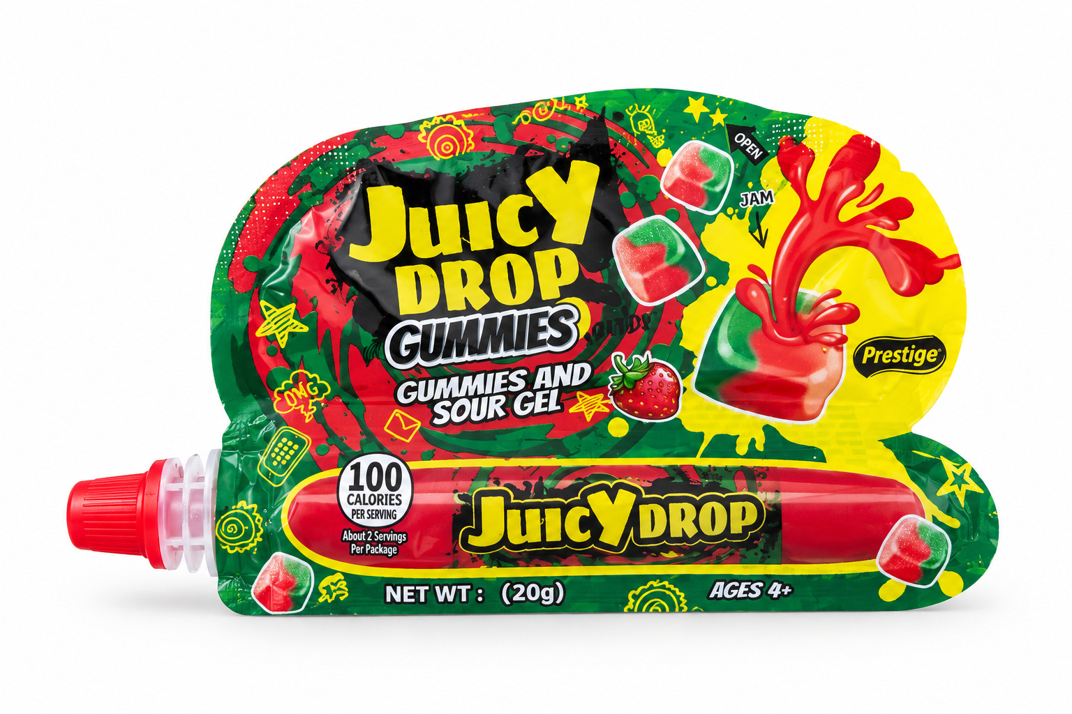 JÇeynənən konfetlər Prestige Juicy Drop Gummies 20 q
