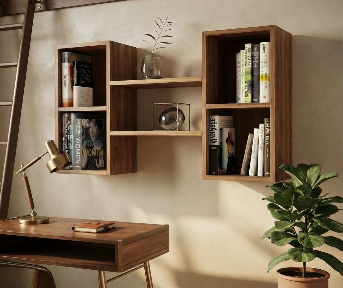 Divar rəfi, laminat, qəhvəyi, 100x60x30 sm