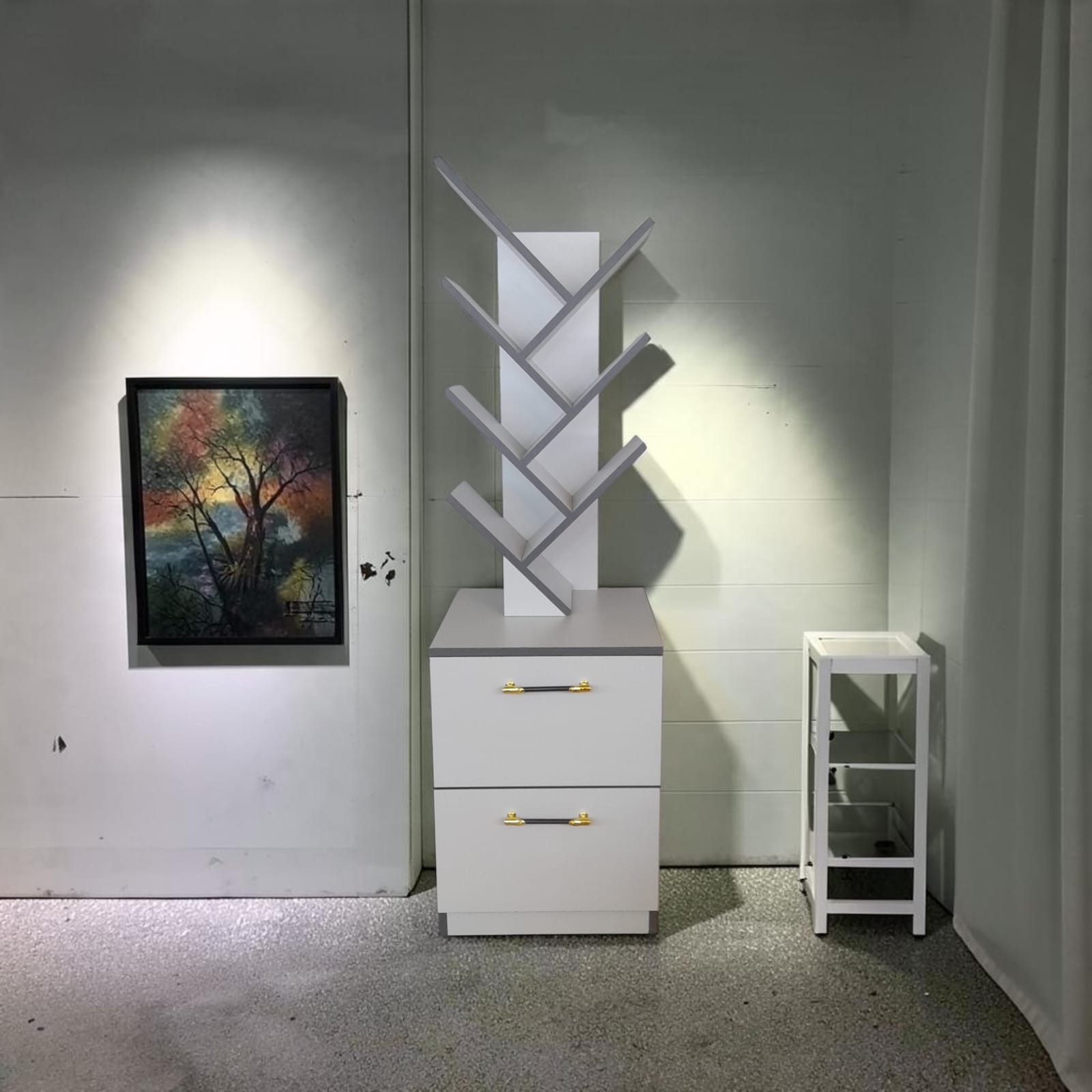Kitab rəfi 6379, DSP, boz, 180x50x50 sm