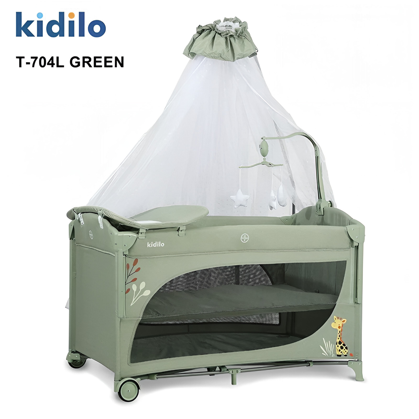 Manej-çarpayı Kidilo T-704L, yaşıl