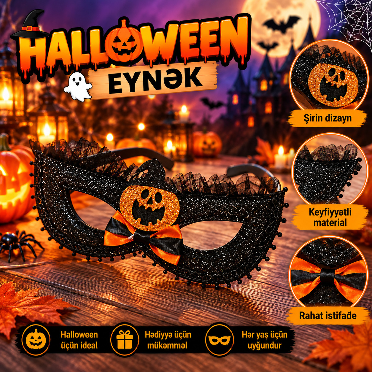 Eynək 15621, 6+, qara