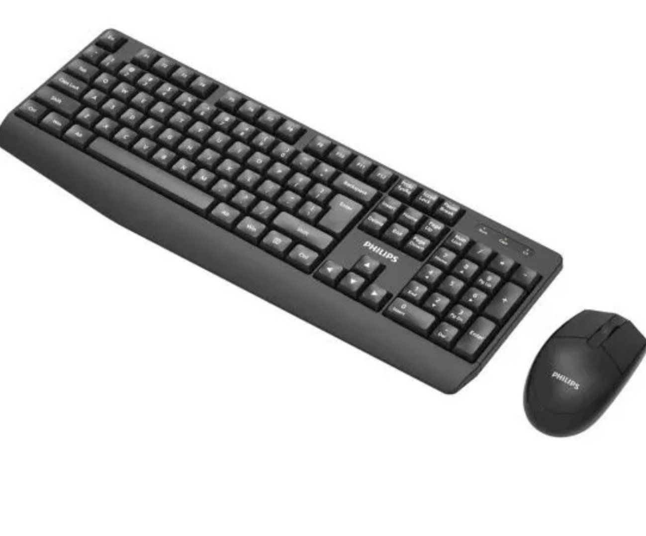 Klaviatura və siçan dəsti Philips SPT6337, Simsiz (2.4 GHz), İngilis, Rus, Qara