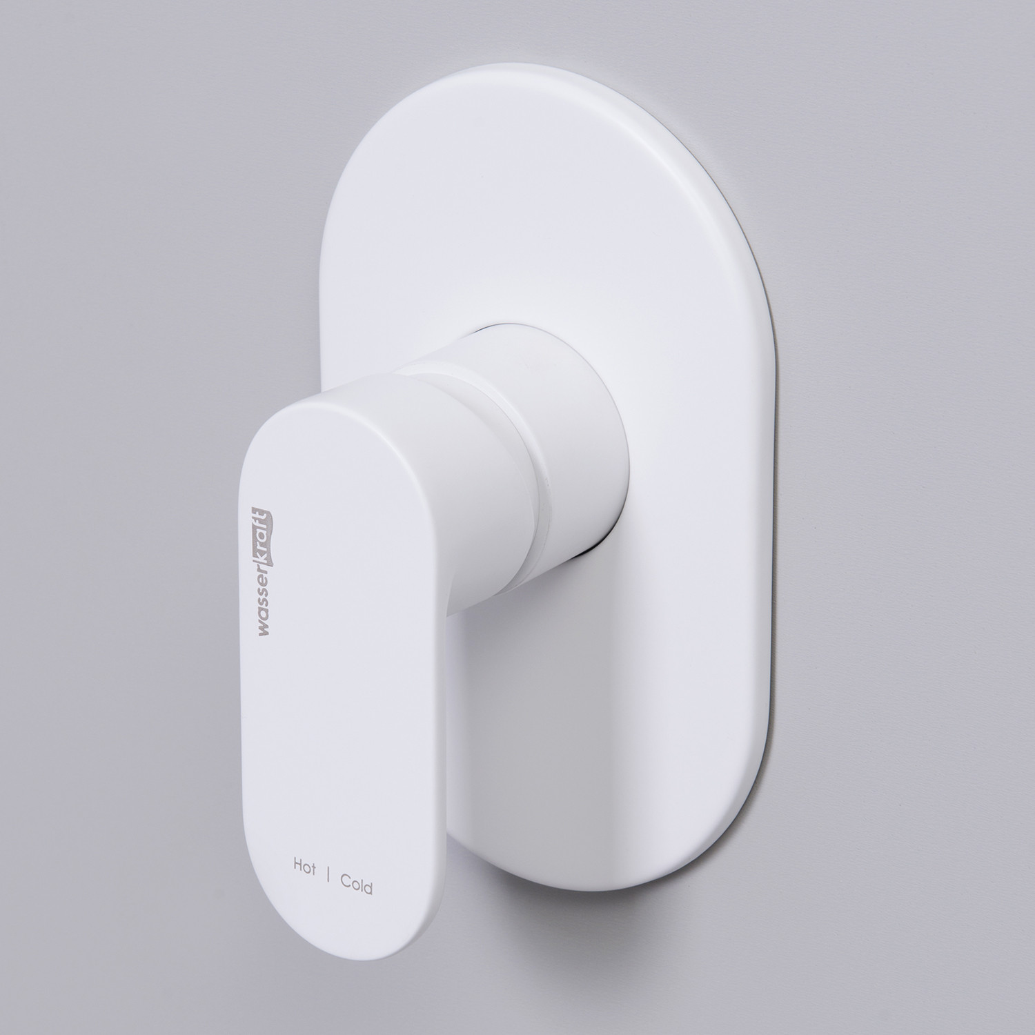 Qarışdırıcı kran duş üçün Wasserkraft Mindel, ağ, quraşdırılan, Soft-touch, latun