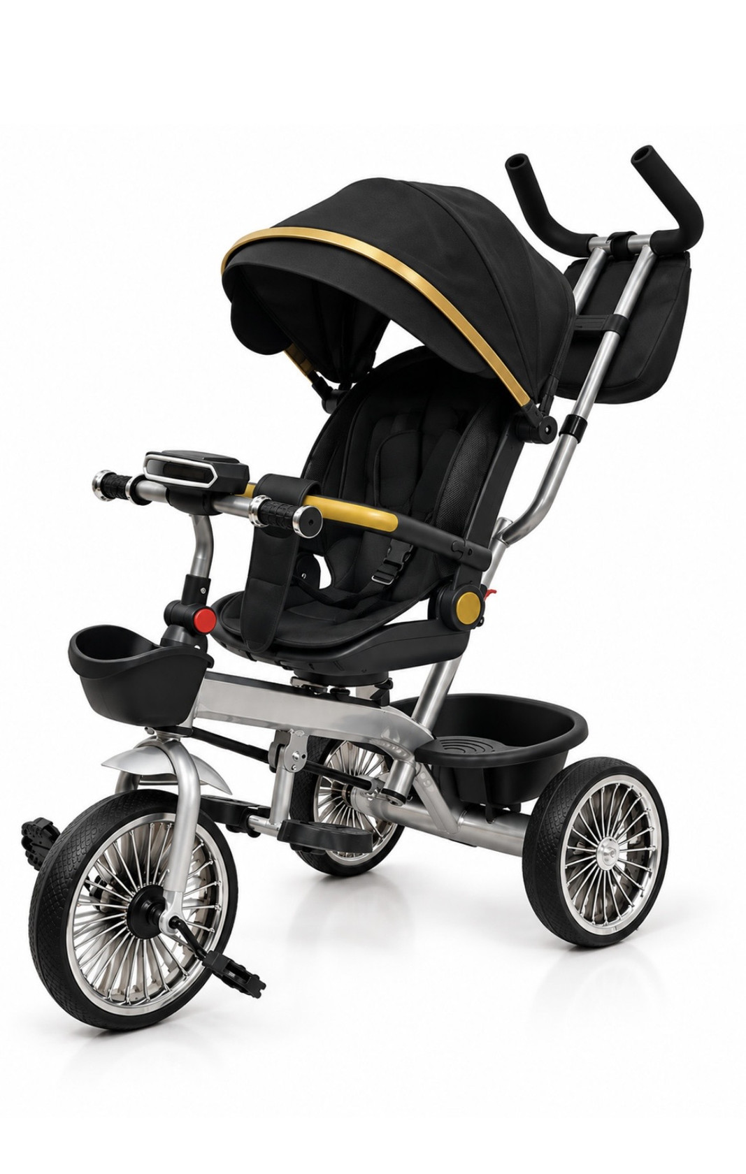 Üçtəkərli velosiped Bambino, 1-3 yaş, qara, metal