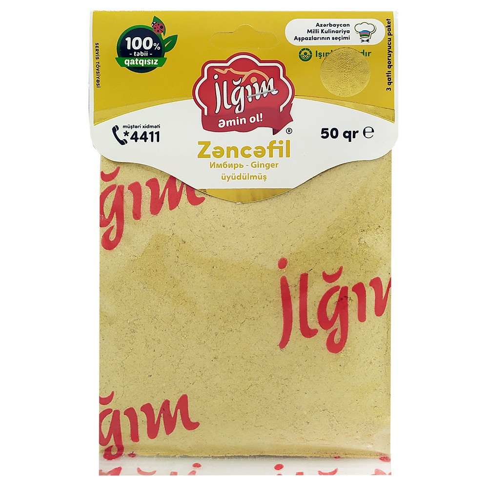 Üyüdülmüş zəncəfil İlğım, 50 q