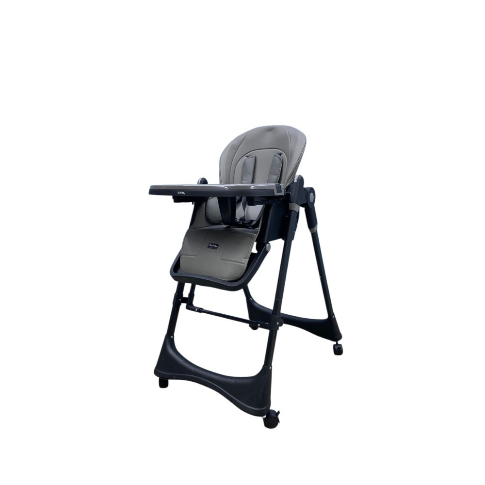 Uşaq yedizdirmə oturacağı Burbay AC8137, Eko-dəri/Metal/Plastik, 6-36 ay, Boz/Qara