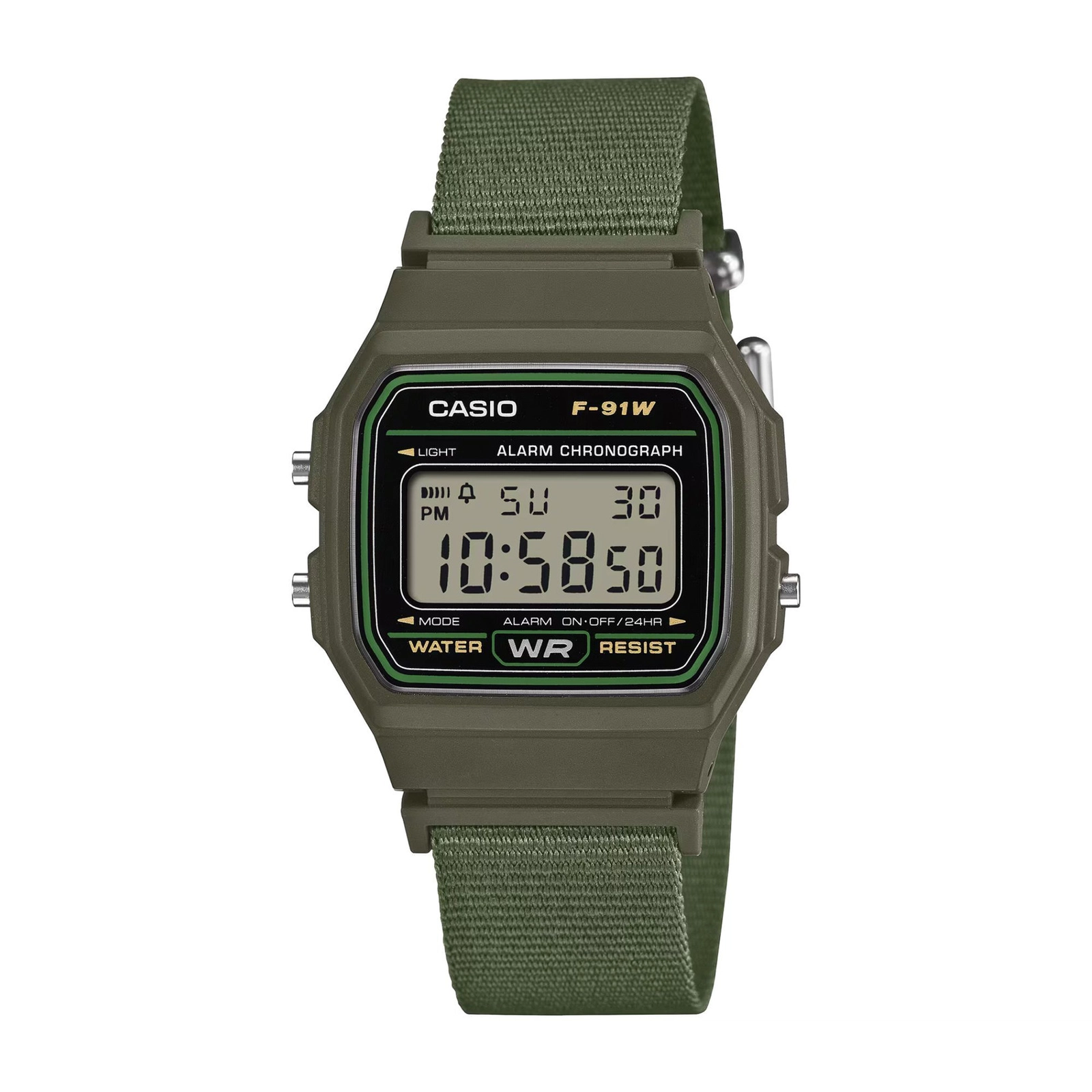 Qol saatı kişilər üçün Casio F-91WF-3ADF, Kvars, Elektron, Ərəb rəqəmləri, Qayış