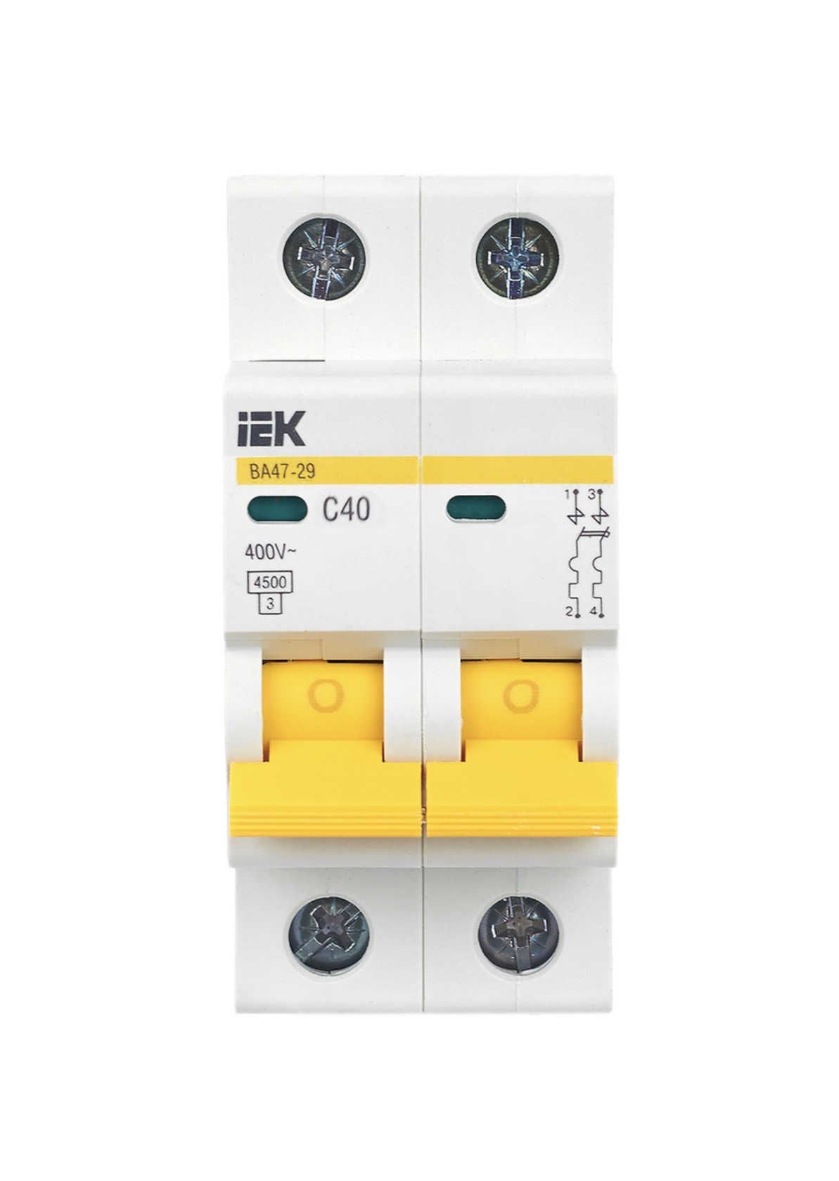 Avtomatik söndürücü IEK ВА47-29 2P C, 40A, 400V, 2 qütbəli