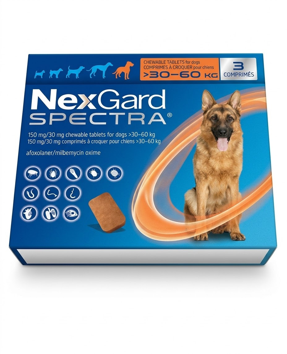 İtlər üçün qurdlara və parazitlərə qarşı vasitə NexGard 30-60 kq, 3 həb