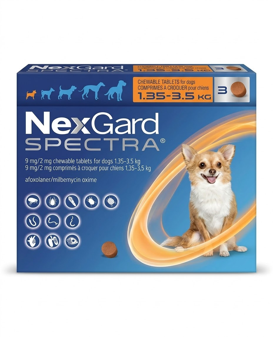 Parazitlərə qarşı vasitə NexGard itlər üçün, 1.35-3.5 kq-yə qədər, 3 həb