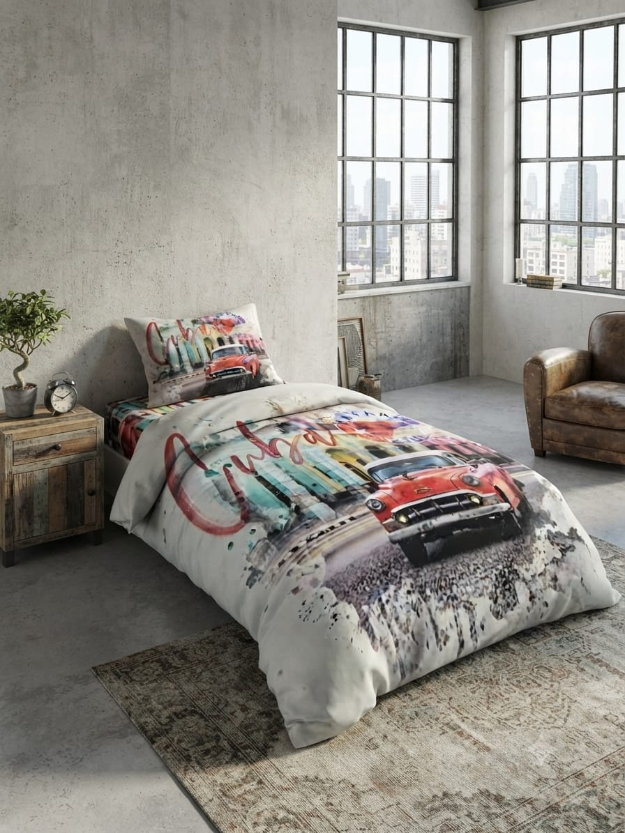 Uşaq yataq dəsti DD04, yastıq üzü 50x70 sm, yorğan üzü 160x220 sm, mələfə 165x220 sm