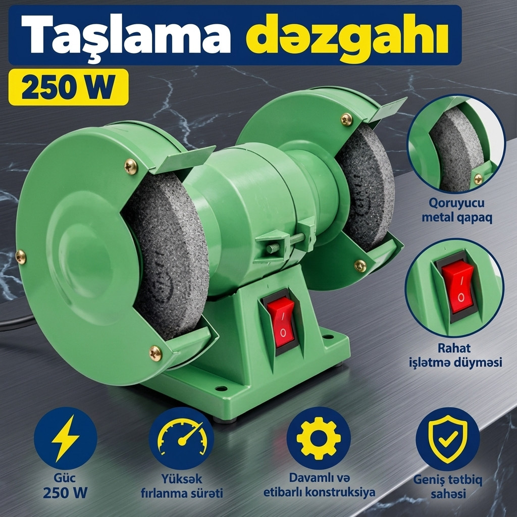 Cilalama və daşlama maşını 250 W məişət üçün.