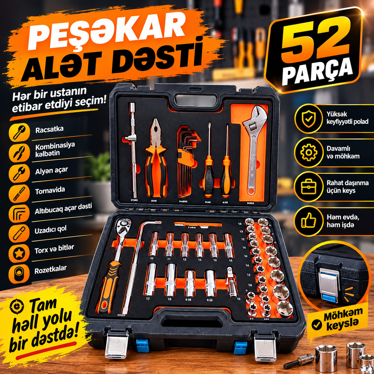 Professional açarlar dəsti 52 əd.