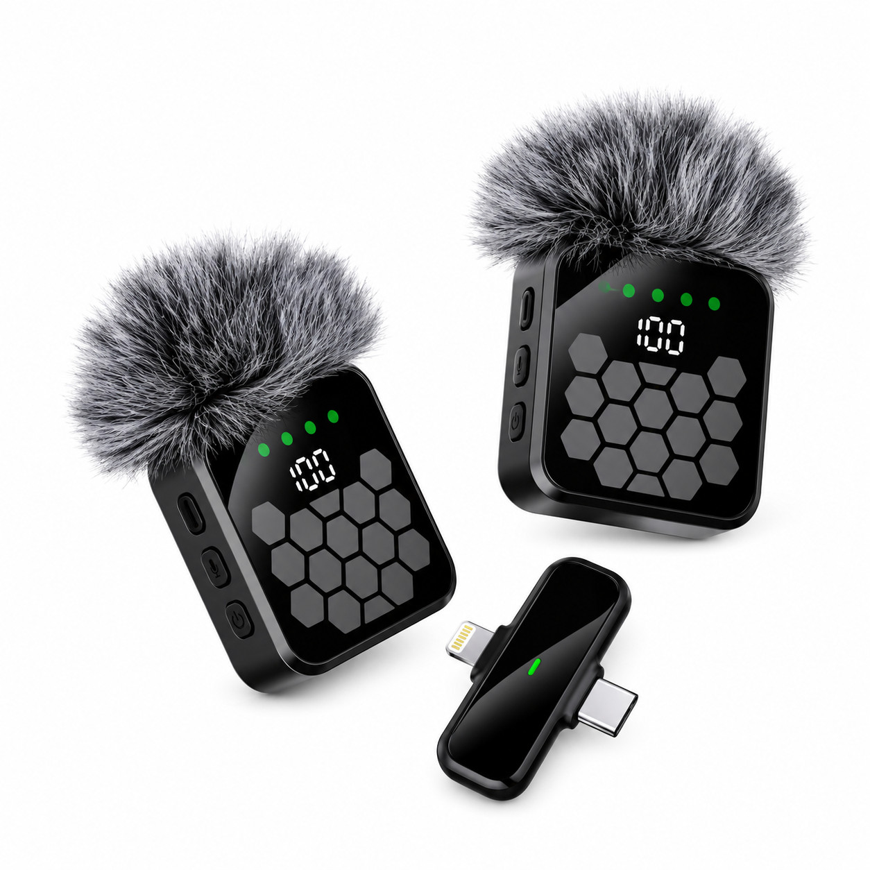 Yaxa mikrofonu, Simsiz 2.4 GHz, Hər istiqamətli, Qara