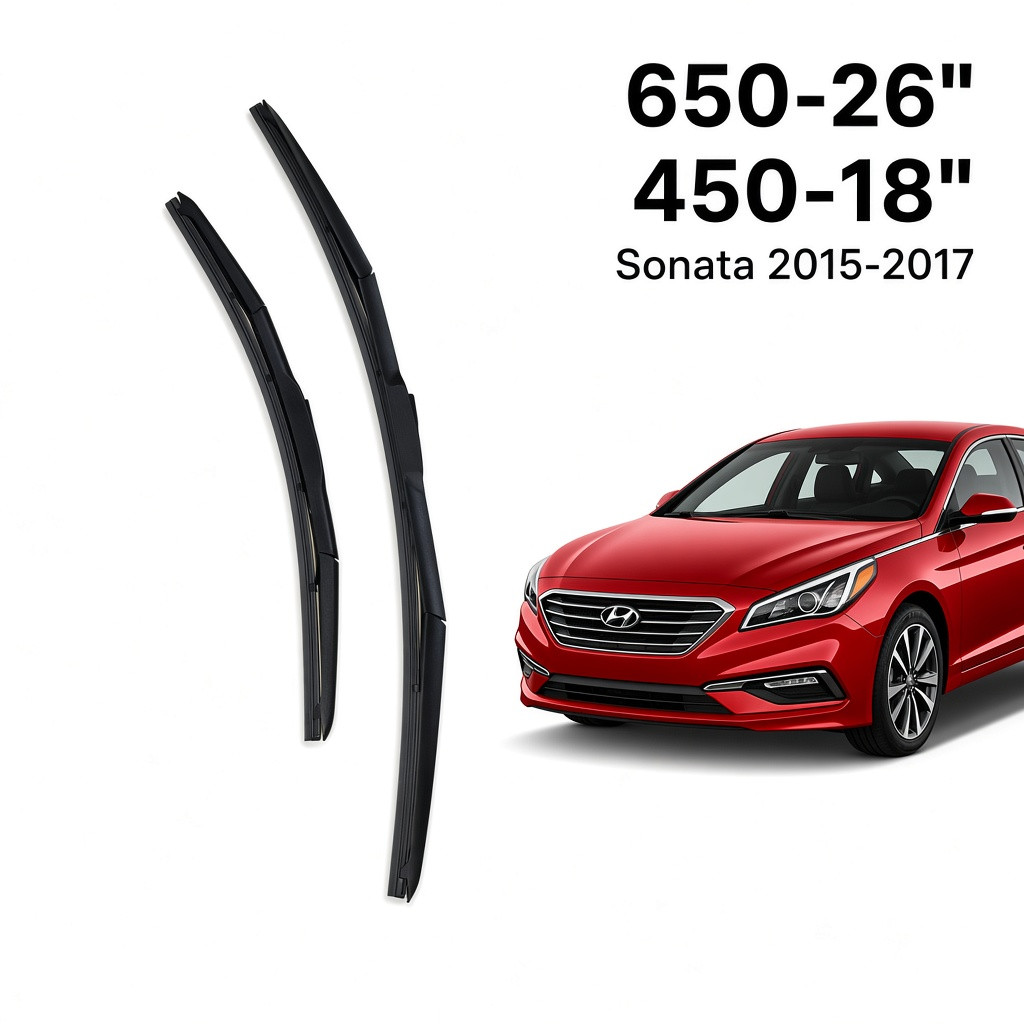 Ön hibrid şüşəsilənlər Hyundai Sonata 2014–2019 üçün, 65/45 sm, 2 əd
