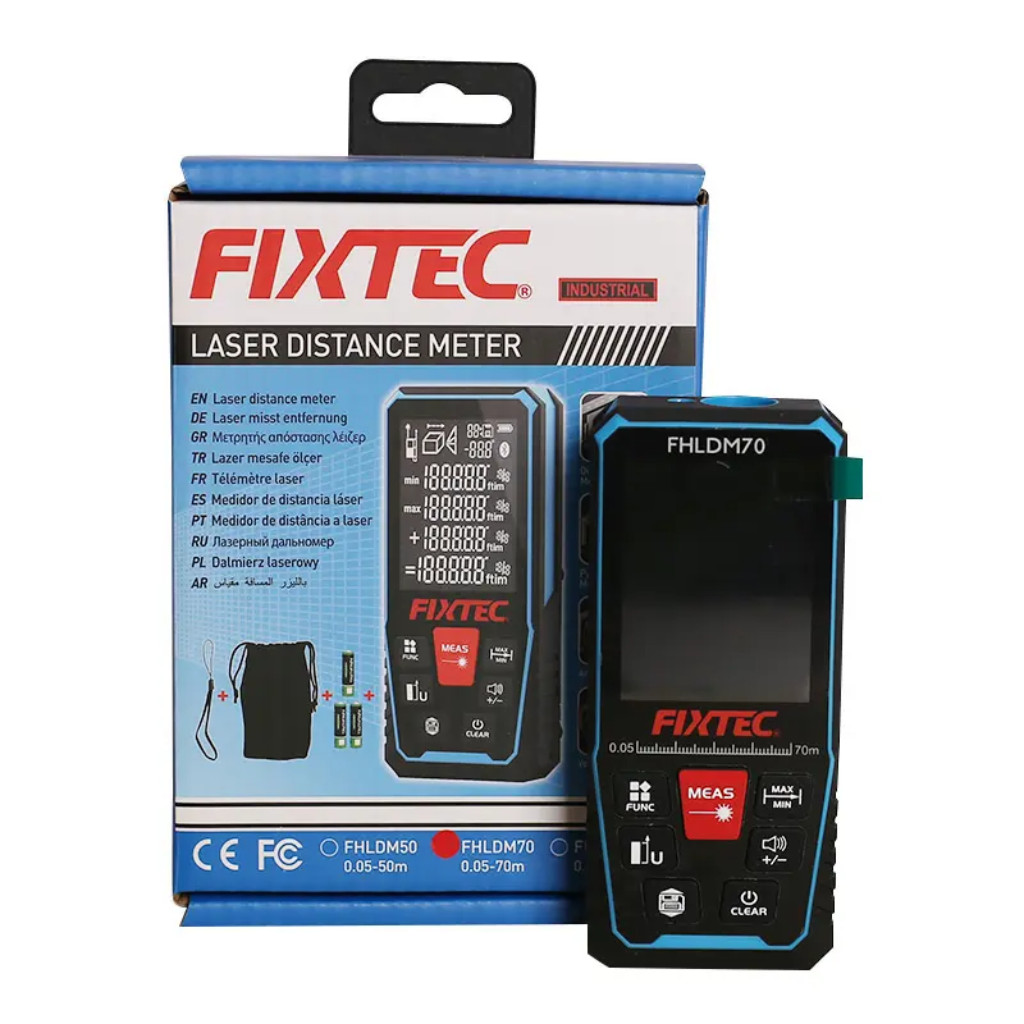 Lazer məsafəölçən Fixtec FHLDM70, 70 m, Mavi, Qara